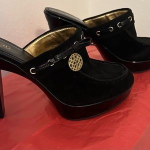 Brand New Coach Suede Close Toed Mules